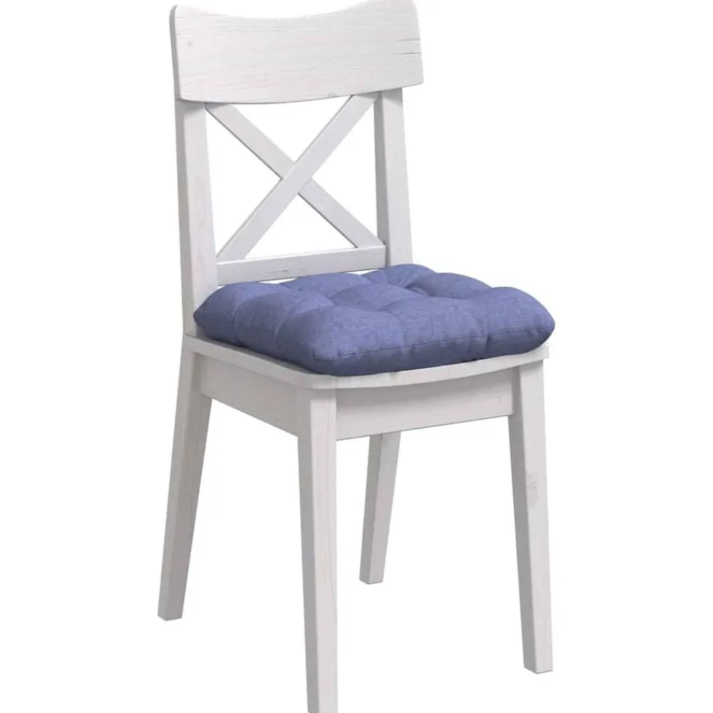 Woon- & Tuinaccessoires*vidaXL Zitkussens 4 pcs 40 x 40 x 12 cm Stof Jeans blauw