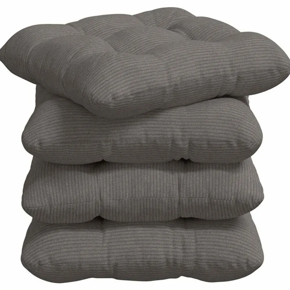 Woon- & Tuinaccessoires*vidaXL Zitkussens 4 pcs 40 x 40 cm Katoen Stof Lichtgrijs