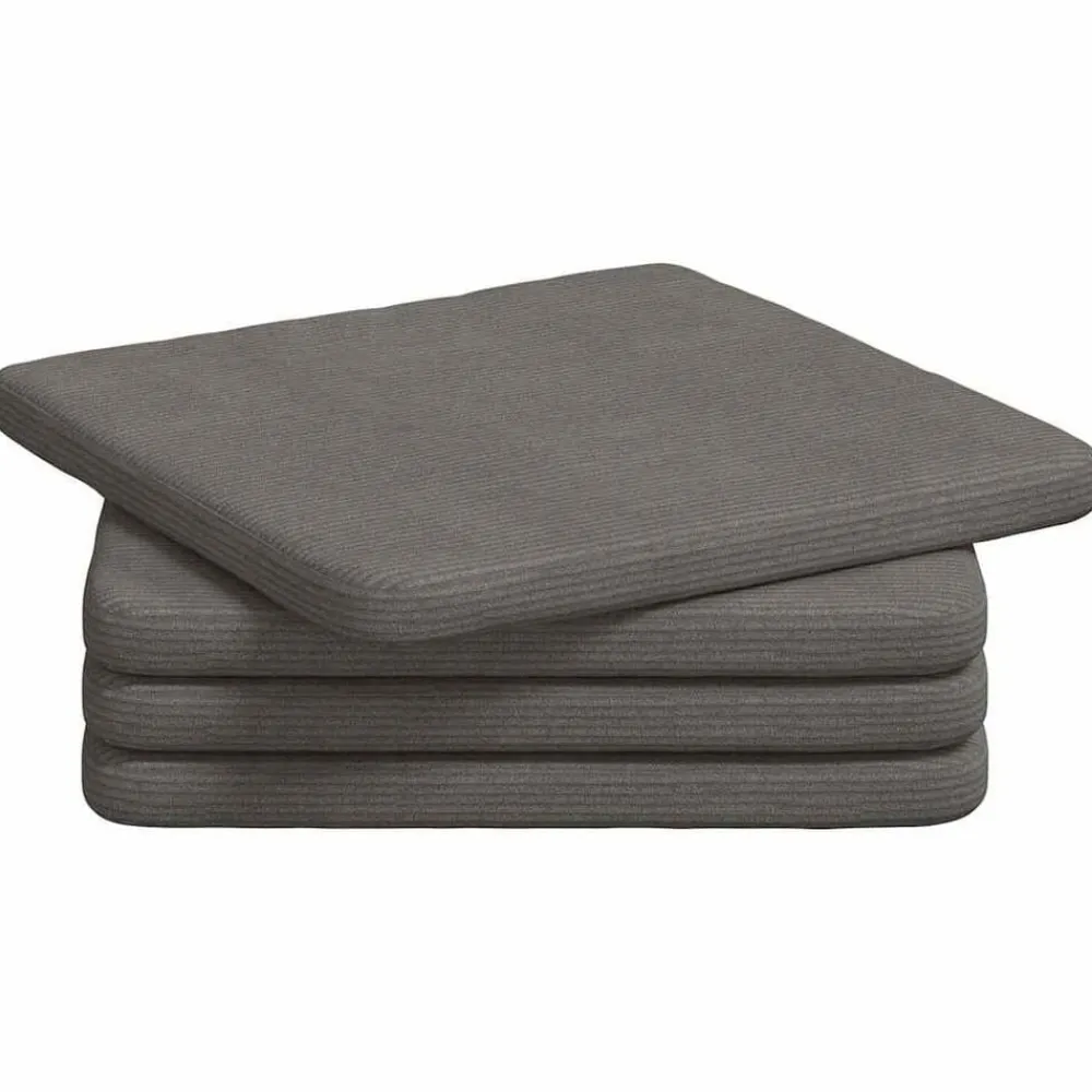 Woon- & Tuinaccessoires*vidaXL Zitkussens 4 pcs 40 x 40 x 3 cm Katoen Stof Lichtgrijs