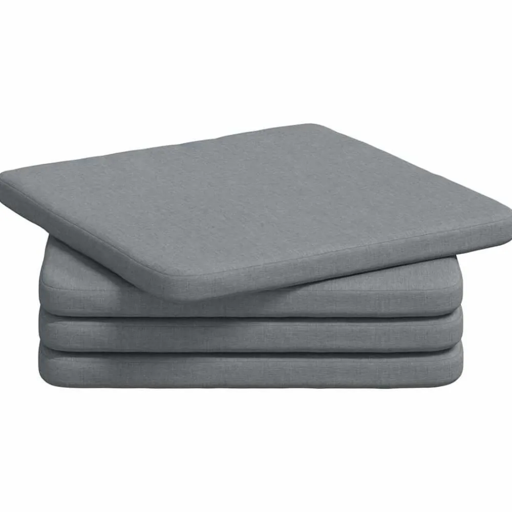 Woon- & Tuinaccessoires*vidaXL Zitkussens 4 pcs 40 x 40 x 3 cm Stof Lichtgrijs