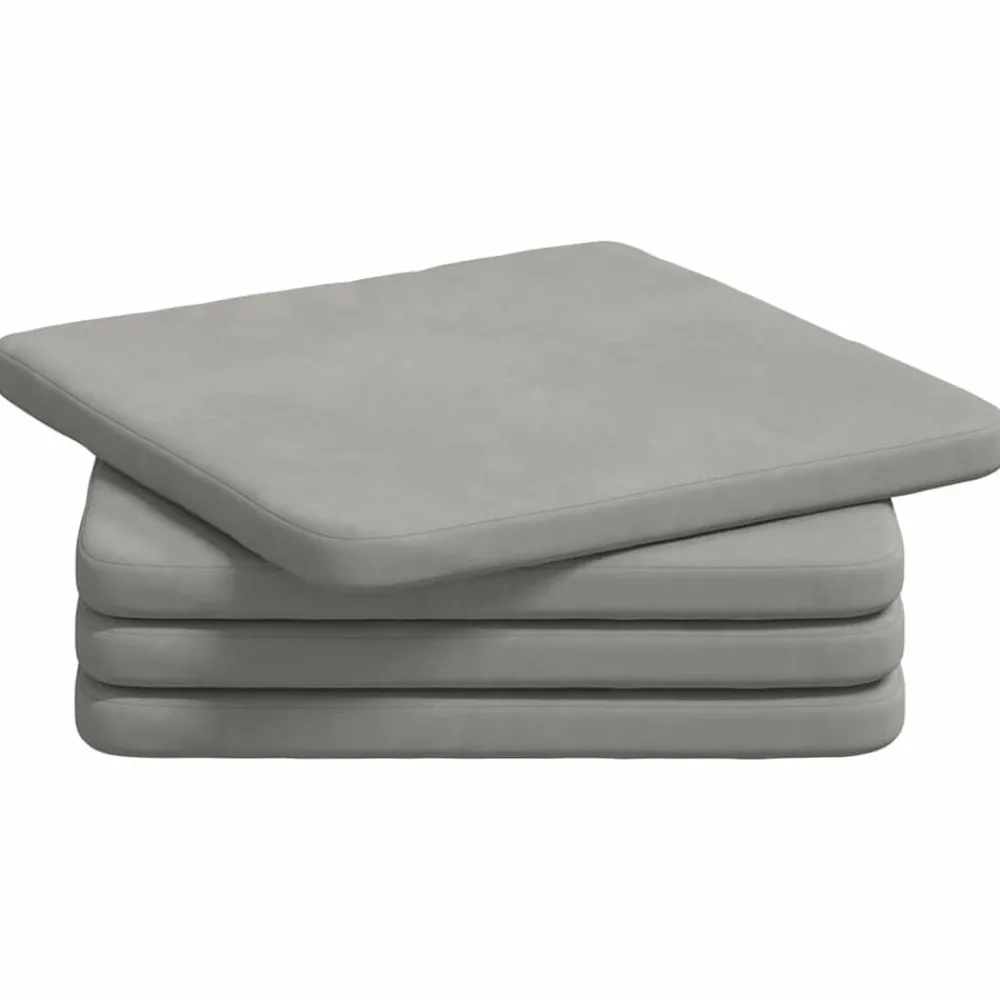 Woon- & Tuinaccessoires*vidaXL Zitkussens 4 pcs 40 x 40 x 3 cm Microvezel Stof Lichtgrijs