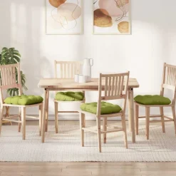 Woon- & Tuinaccessoires*vidaXL Zitkussens 4 pcs 40 x 40 x 12 cm Stof Lichtgroen