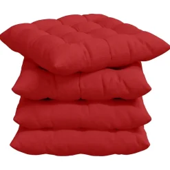 Woon- & Tuinaccessoires*vidaXL Zitkussens 4 pcs 40 x 40 x 6 cm Stof Rood