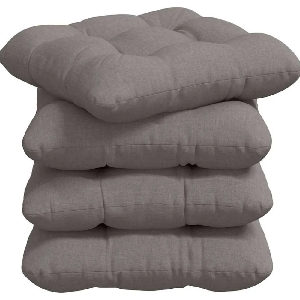 Woon- & Tuinaccessoires*vidaXL Zitkussens 4 pcs 40 x 40 x 12 cm Stof Taupe