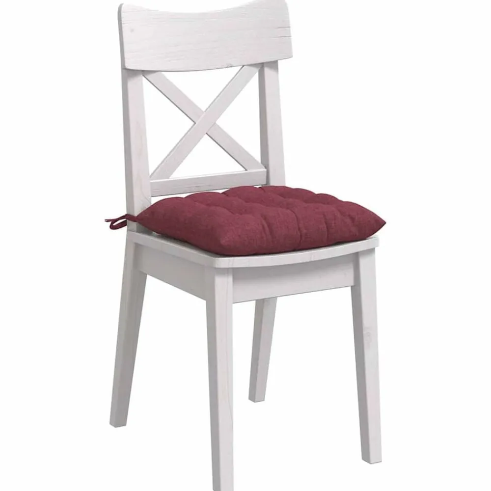 Woon- & Tuinaccessoires*vidaXL Zitkussens 4 pcs 40 x 40 x 6 cm Stof Wijnrood