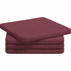 Woon- & Tuinaccessoires*vidaXL Zitkussens 4 pcs 40 x 40 x 3 cm Stof Wijnrood