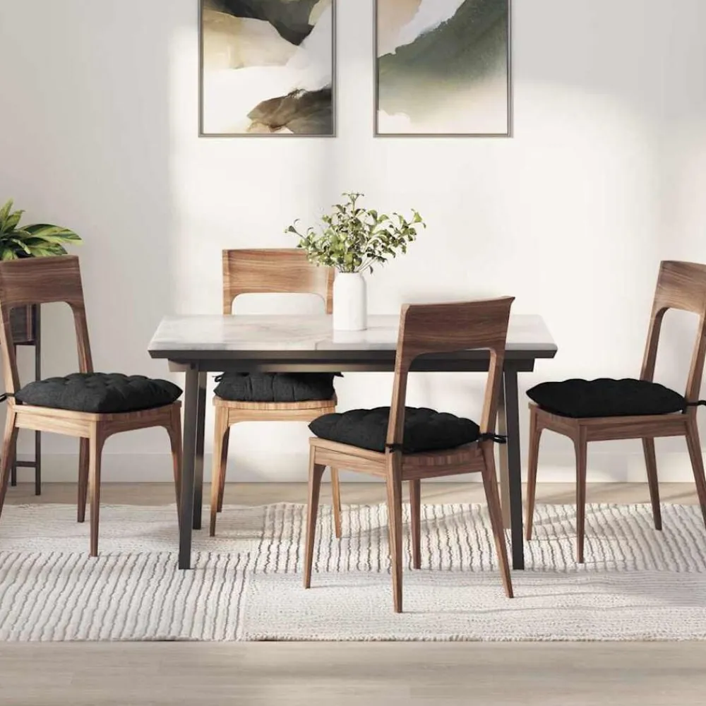 Zitkussens 4 pcs 40 x 40 x 6 cm Stof>vidaXL Discount