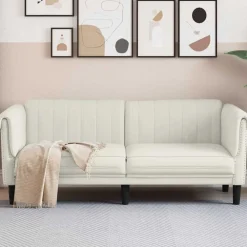 2-zitsbank fluweel crèmekleurig>vidaXL Outlet