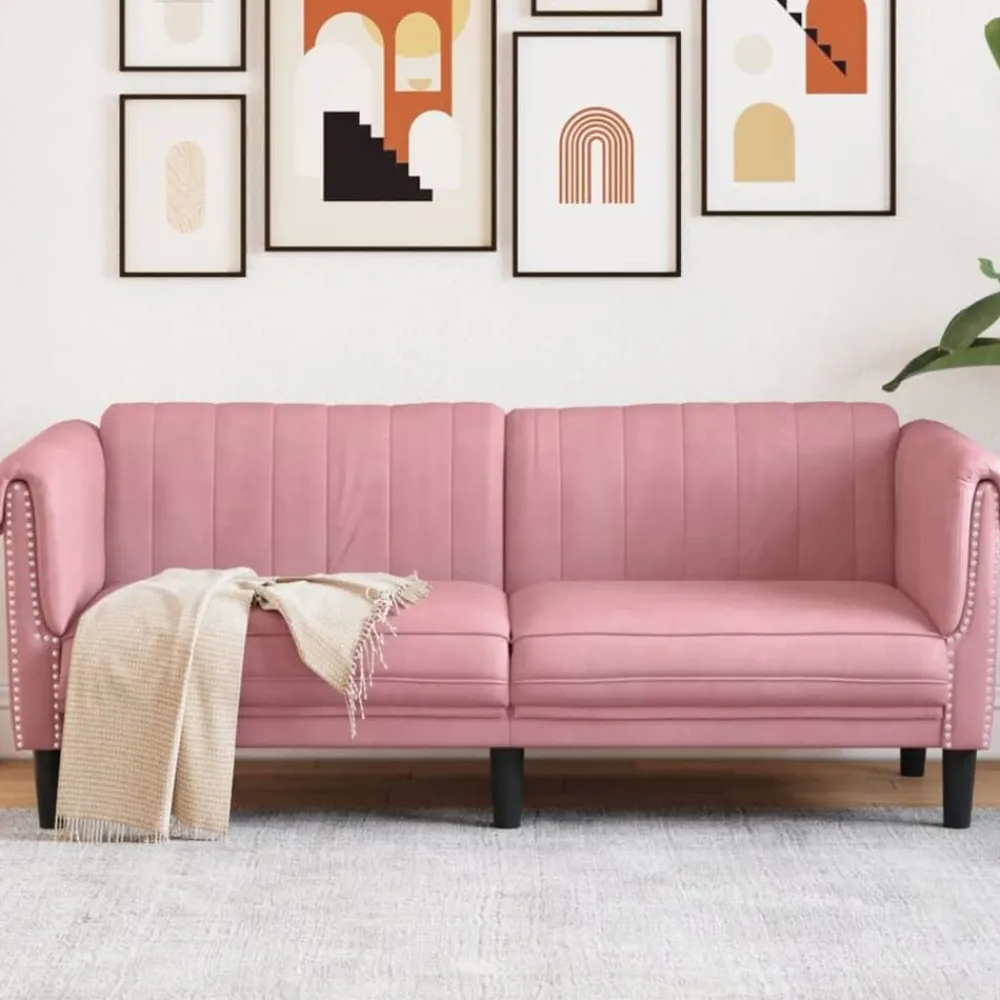 Banken*vidaXL 2-zitsbank fluweel Roze