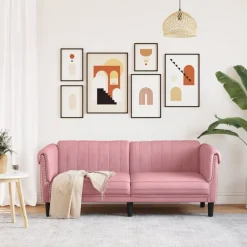 Banken*vidaXL 2-zitsbank fluweel Roze