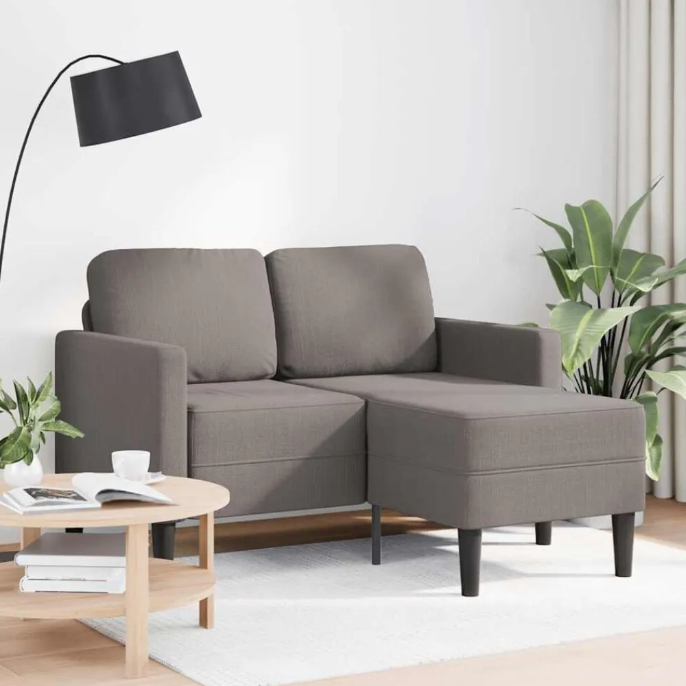 2-zitsbank met ligstoel L-vormig 125 cm stof>vidaXL Discount