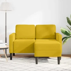 Banken*vidaXL 2-zitsbank met ligstoel L-vormig 125 cm fluweel Geel