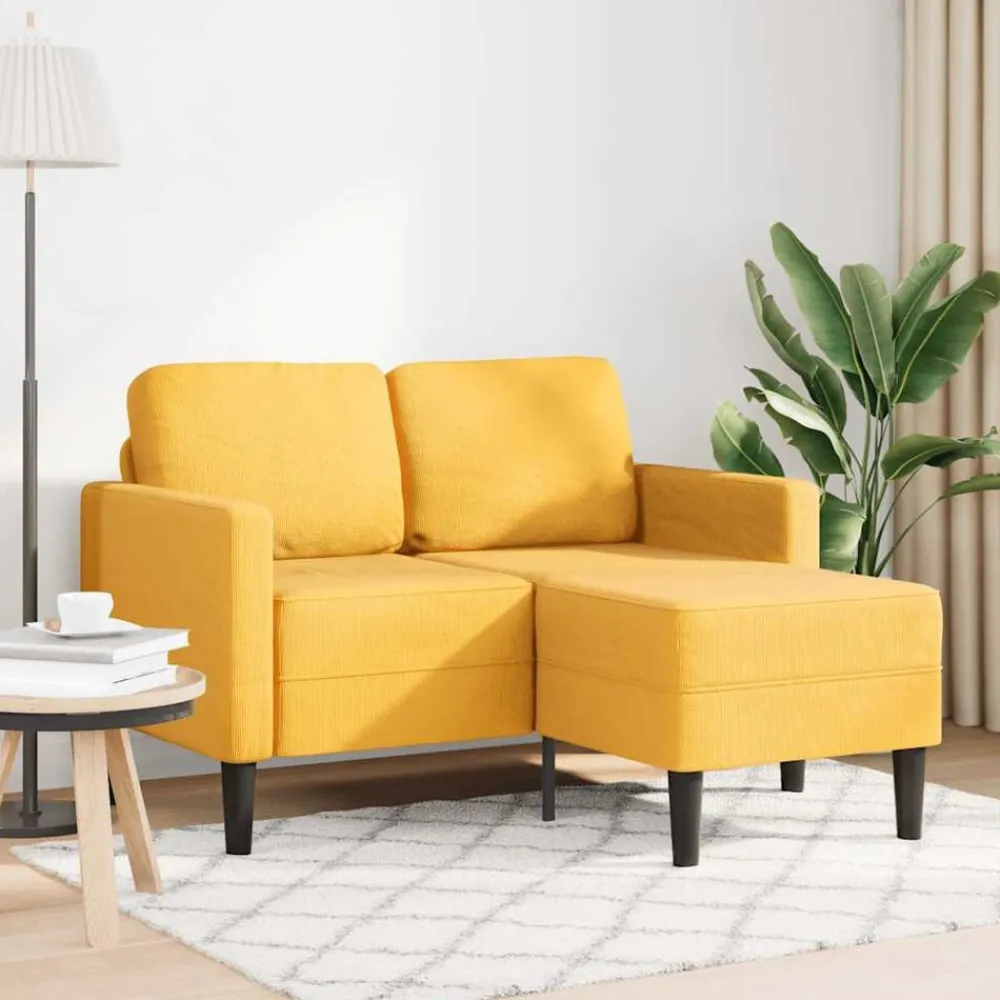 2-zitsbank met ligstoel L-vormig 125 cm linnen>vidaXL Clearance