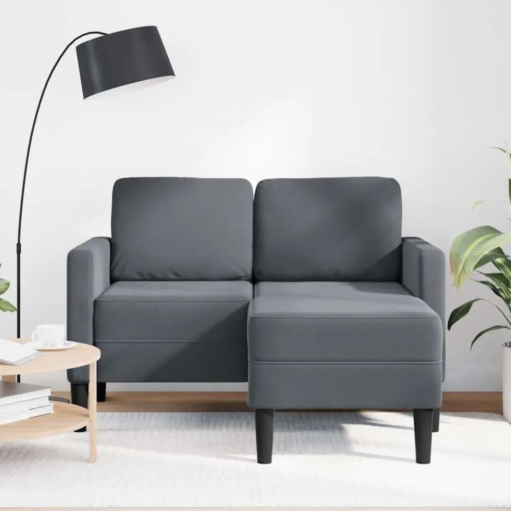 2-zitsbank met ligstoel L-vormig 125 cm fluweel>vidaXL Clearance
