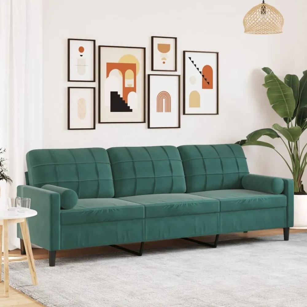 3-zitsbank met sierkussens 210 cm fluweel>vidaXL Hot