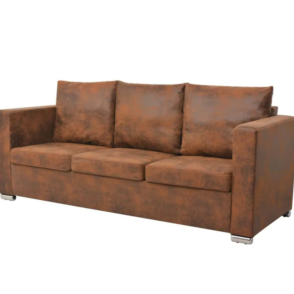 Banken*vidaXL 3-zitsbank 191x73x82 cm kunst suède leer