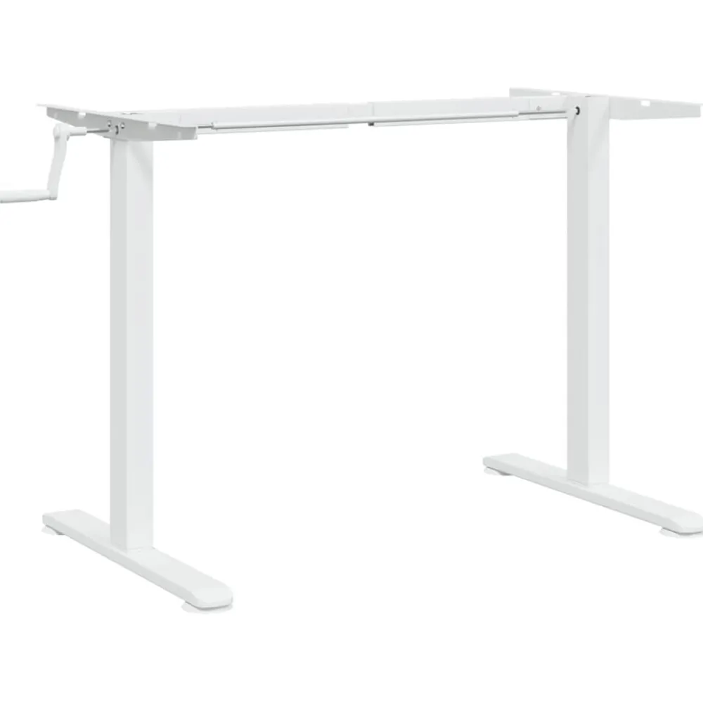 Kantoormeubelen*vidaXL Zit-sta bureauframe (94-135)x60x(70-114) cm staal Wit