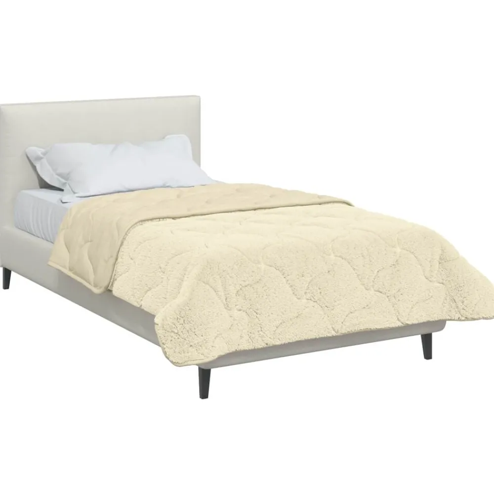 Linnengoed*vidaXL Zomer Dekbed Crème 135 x 200 cm Microfiber en Teddy fleece Crème