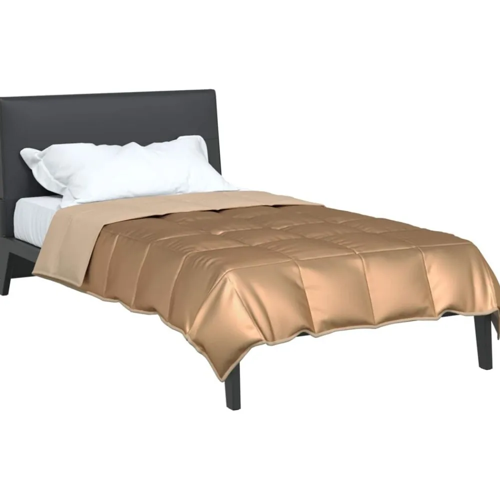 Linnengoed*vidaXL Zomer Dekbed 135 x 200 cm Satijn en Microfiber Goud