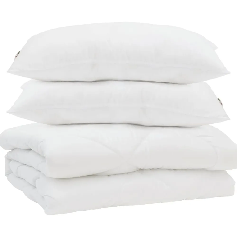 Linnengoed*vidaXL Zomer Dekbed met kussen 3 pcs Wit Microfibre