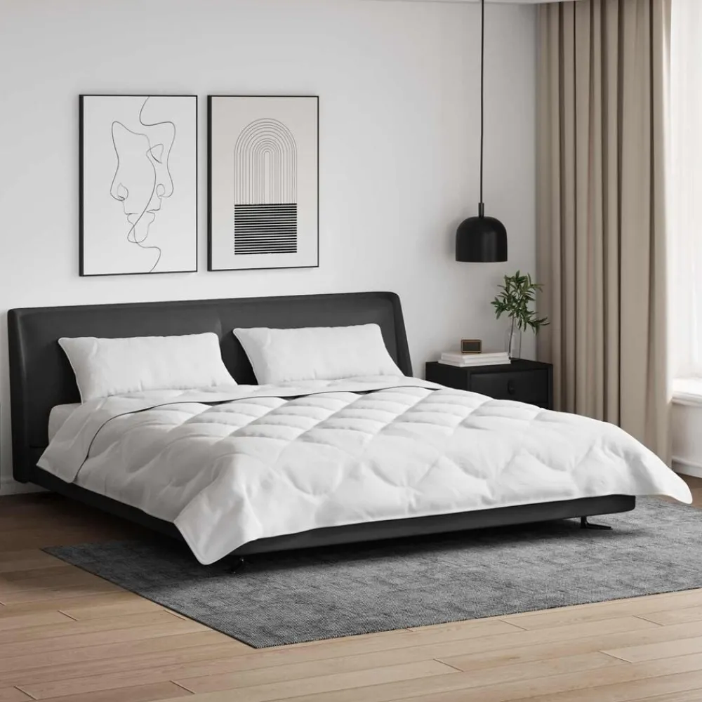 Linnengoed*vidaXL Zomer Dekbed met kussen 3 pcs Wit Microfibre