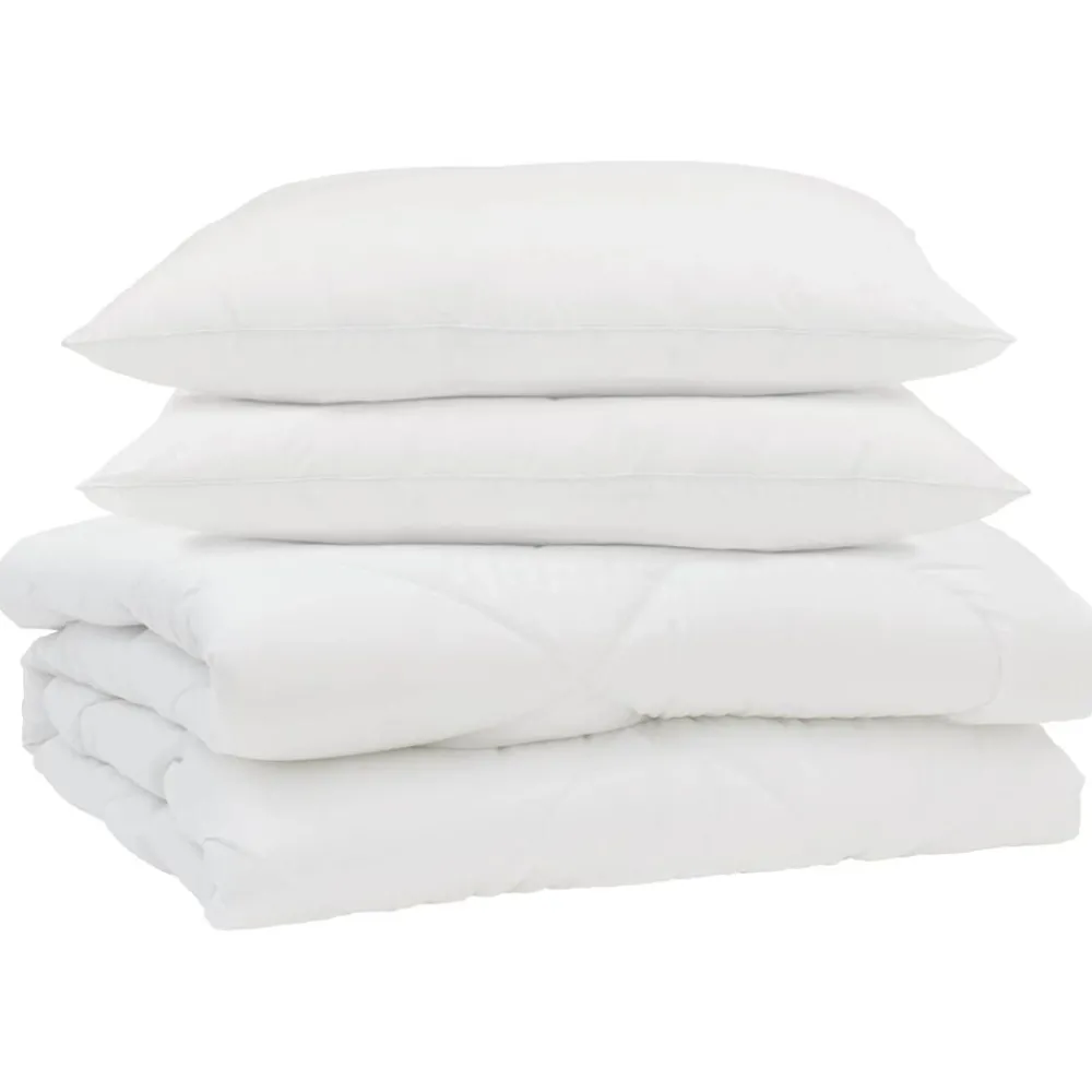 Linnengoed*vidaXL Zomer Dekbed met kussen 3 pcs Wit Microfibre