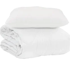 Linnengoed*vidaXL Zomer Dekbed met kussen 2 pcs Wit Microvezel