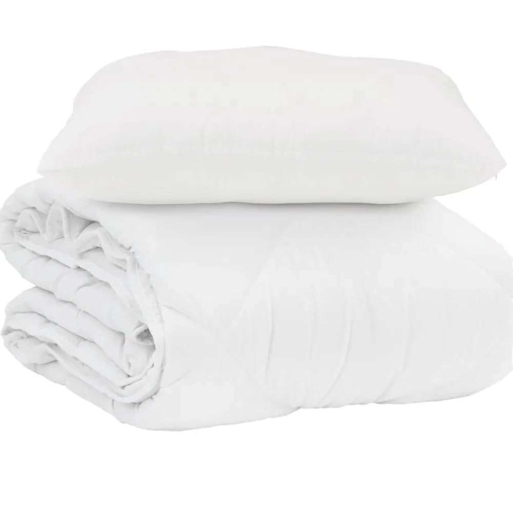 Linnengoed*vidaXL Zomer Dekbed met kussen 2 pcs Wit Microvezel
