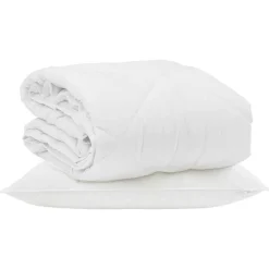 Linnengoed*vidaXL Zomer Dekbed met kussen 2 pcs Wit Microvezel