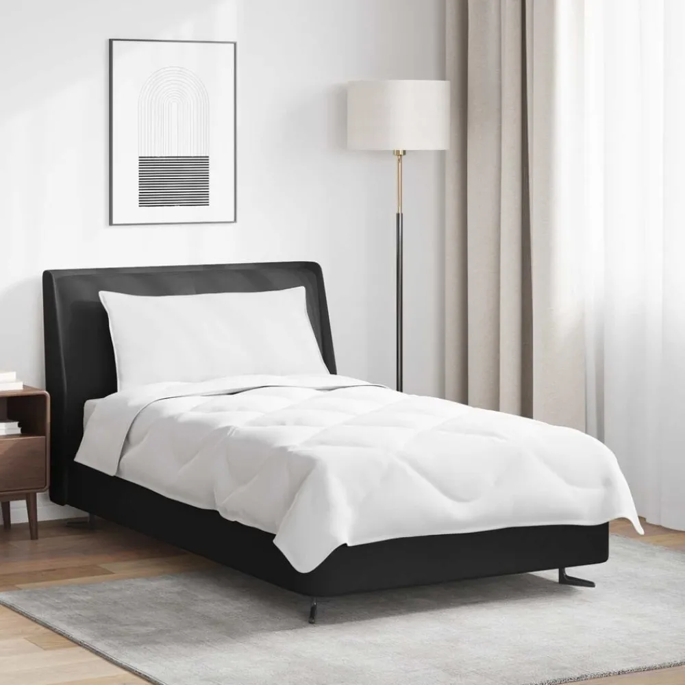 Linnengoed*vidaXL Zomer Dekbed met kussen 2 pcs Wit Microvezel