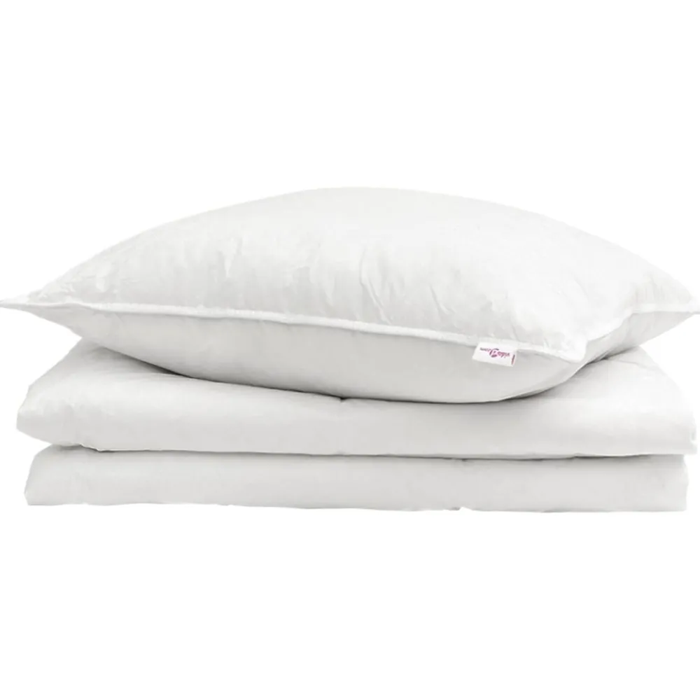 Linnengoed*vidaXL Zomer Dekbed met kussen 2 pcs Wit Donsveertjes