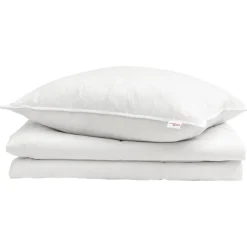 Linnengoed*vidaXL Zomer Dekbed met kussen 2 pcs Wit Donsveertjes