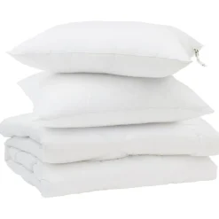 Linnengoed*vidaXL Zomer Dekbed met kussen 3 pcs Wit Microfibre