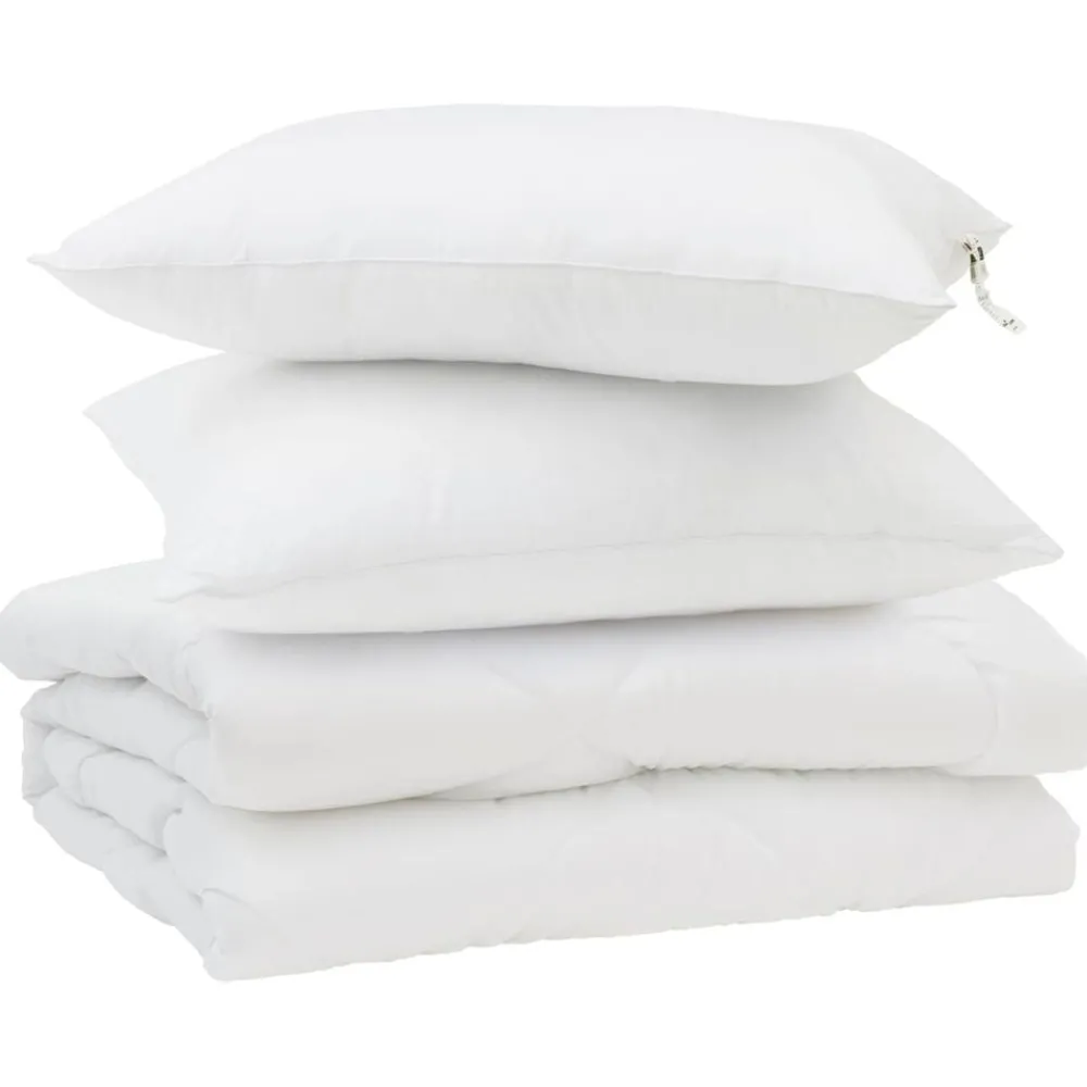 Linnengoed*vidaXL Zomer Dekbed met kussen 3 pcs Wit Microfibre