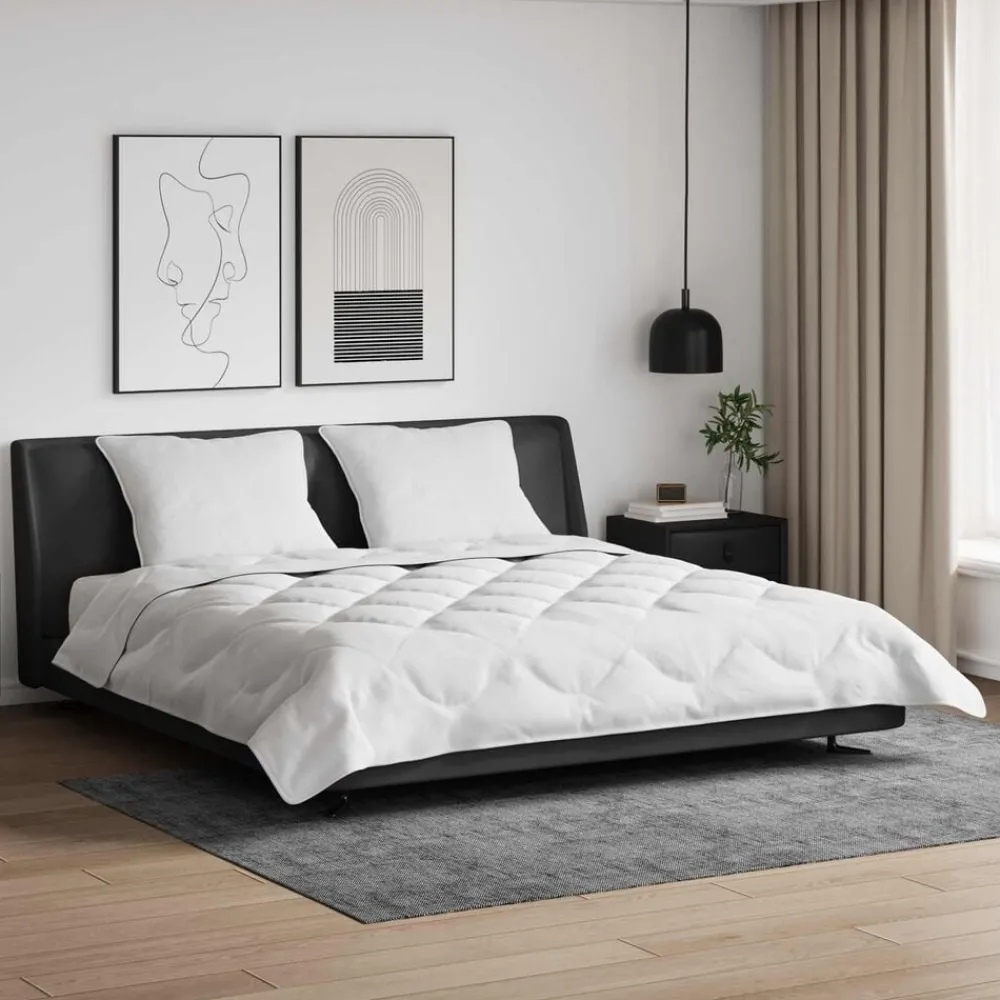 Linnengoed*vidaXL Zomer Dekbed met kussen 3 pcs Wit Microfibre