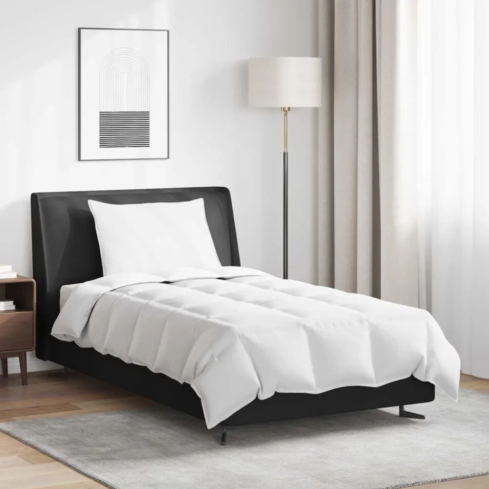 Linnengoed*vidaXL Zomer Dekbed met kussen 2 pcs Wit Donsveertjes