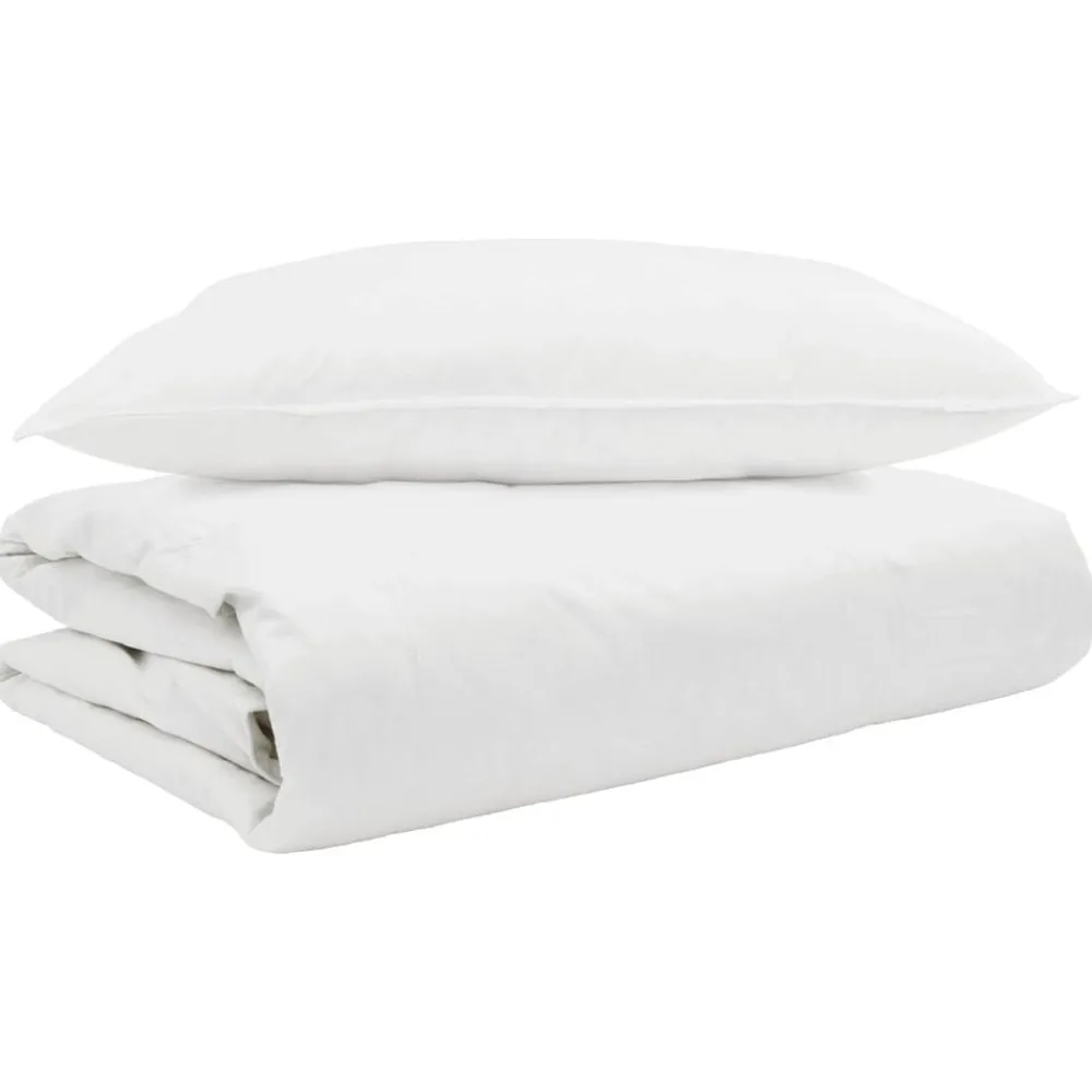 Linnengoed*vidaXL Zomer Dekbed met kussen 2 pcs Wit Donsveertjes