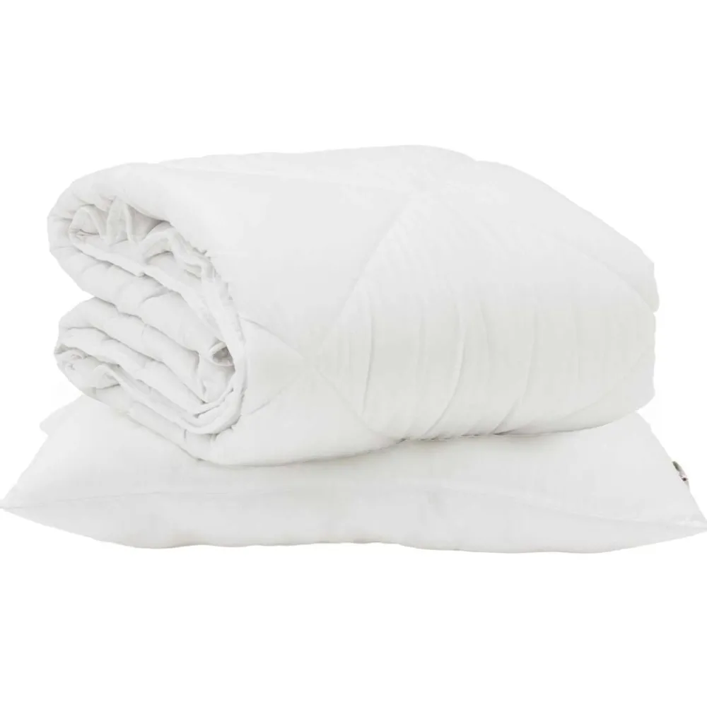 Linnengoed*vidaXL Zomer Dekbed met kussen 2 pcs Wit Microvezel