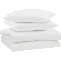 Linnengoed*vidaXL Zomer Dekbed met kussen 3 pcs Wit Microfibre