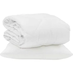 Linnengoed*vidaXL Zomer Dekbed met kussen 2 pcs Wit Microvezel