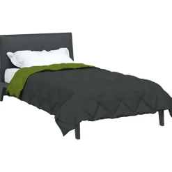 Linnengoed*vidaXL Zomerdekbed 200 x 135 cm Microfiber Groen en antraciet
