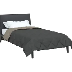 Linnengoed*vidaXL Zomerdekbed 200 x 135 cm Microfiber Lichtgrijs en antraciet