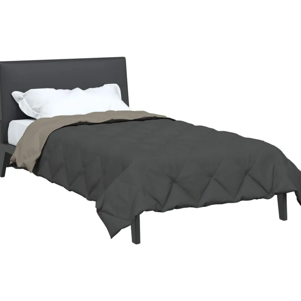 Linnengoed*vidaXL Zomerdekbed 200 x 135 cm Microfiber Lichtgrijs en antraciet