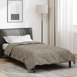 Linnengoed*vidaXL Zomerdekbed 200 x 135 cm Microfiber Lichtgrijs