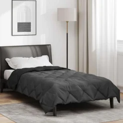 Linnengoed*vidaXL Zomerdekbed Zwart en Anthraciet 200 x 135 cm Microfiber Zwart en antraciet