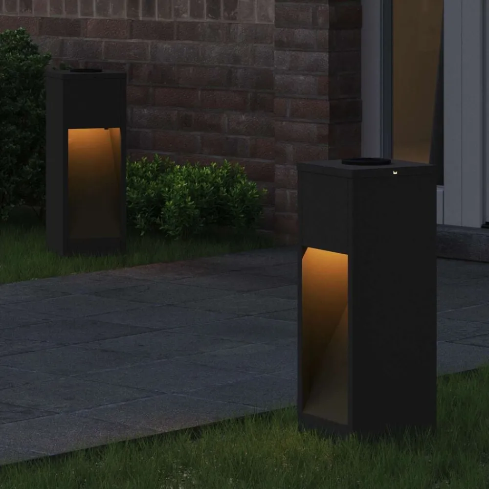 Zonne LED Padverlichting 2 pcs Koudgewalst staal>vidaXL Hot