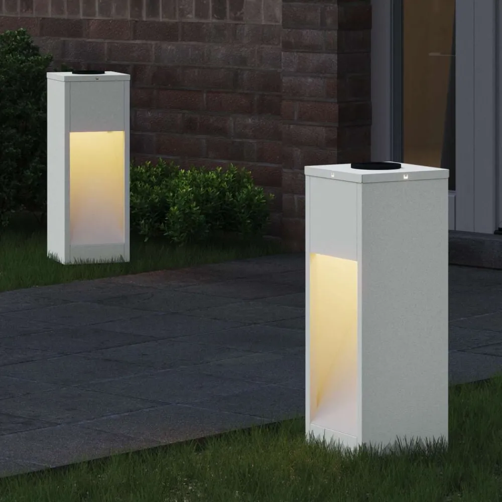 Zonne LED Padverlichting 2 pcs Koudgewalst staal>vidaXL Sale