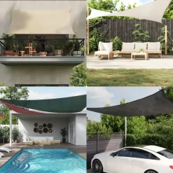 Tuin & Gazon*vidaXL Zonnezeil 160 g/m² 3/4x2 m HDPE crèmekleurig Cr&egrave;me