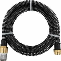 Tuin & Gazon*vidaXL Zuigslang met messing koppelingen 1,1'' 3 m PVC Zwart