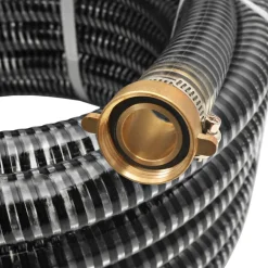 Tuin & Gazon*vidaXL Zuigslang met messing koppelingen 7 m 25 mm Zwart